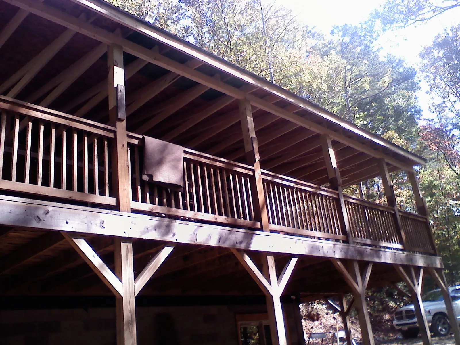 Timber framing under a new elevated porch and deck — Roof Leak Repair in Mauston by Roofing Brothers